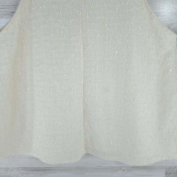 ARULA Ivory Shine Skirtall Dress PLUS SIZE 2X Ivory Coastal Feminine Texture EUC - Picture 10 of 16